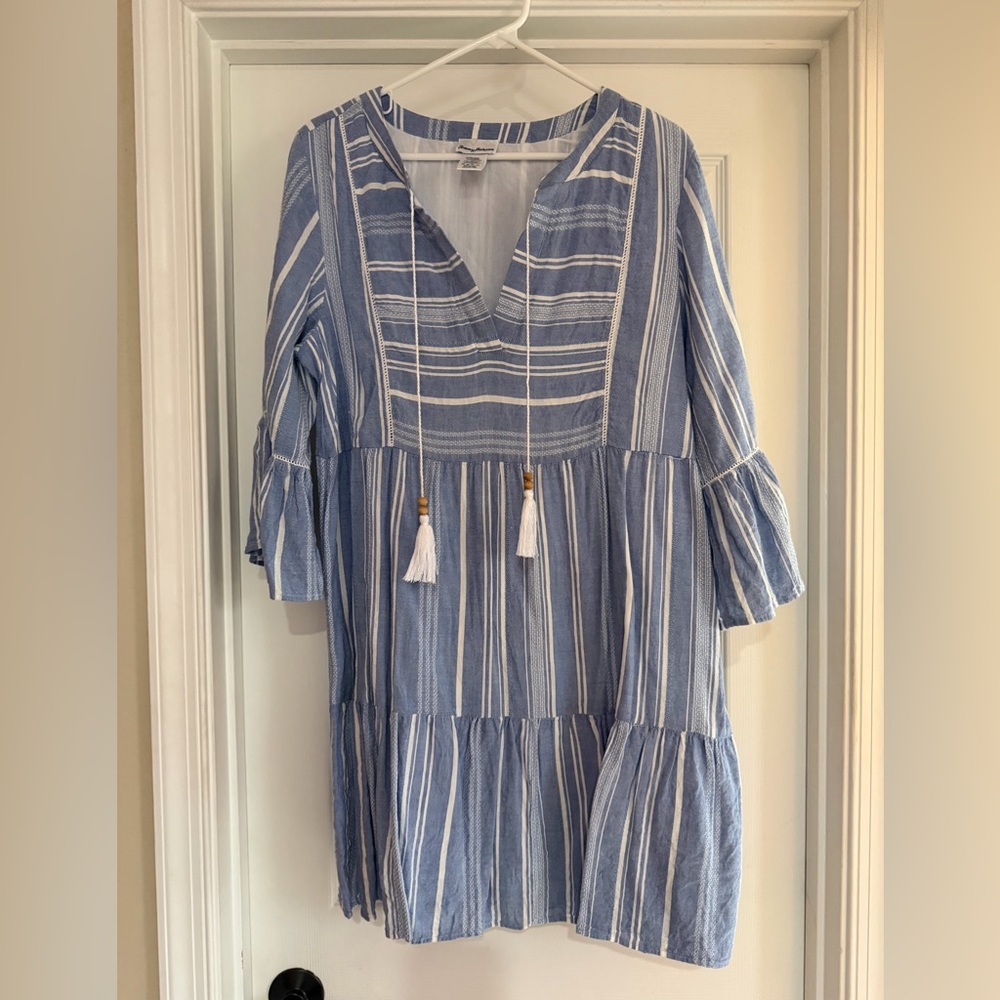 Tommy Bahama Blue and White Striped Top